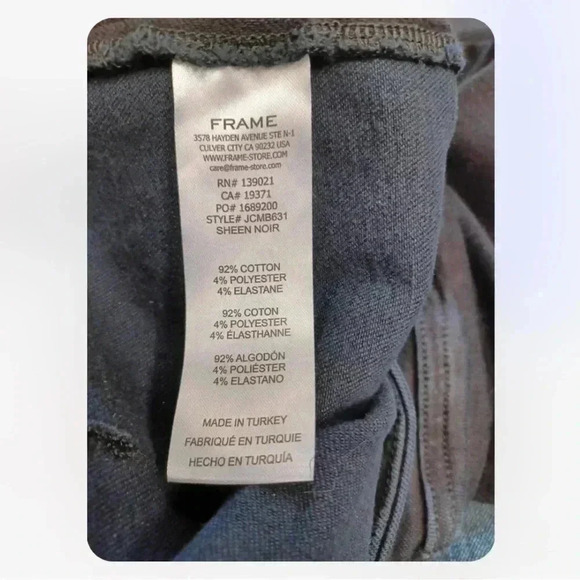 FRAME High Rise Black Flare Wide Waistband Slip On Jeans Size 1 - Picture 7 of 8